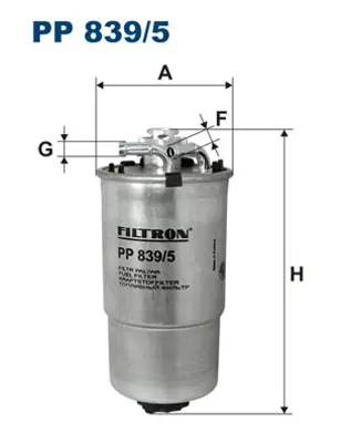 FILTRON  PP839.5 Yakit Filtresi Cordoba (02-09)-Ibiza Iv (02-09)-Fabia (00-08)-Polo (01-) 1.4tdi-1.9tdi-1.9sdi ALG22702 6Q0127400A 6Q0127401 1001270000 109004015 FCS475 WK85312 KL157D S4428NR V108166