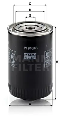 MANN FILTER  W940.66 Yağ Filtresi Audi A6 (4b/C5) 1.8 T 150hp 01/97-05/05 068115561F