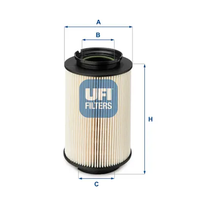 UFI  2601400 Yakit Filtresi Caddy(04-)-Golf(03-)-Jetta (05-10)-Octavia(04-10)-Touran(03-10)-Leon(05-) 2.0 1.9 Tdi 1K0127177A C505 1K0127177 FA5695 S6014NE 1K0127434 2601400 VFF479 1K0127400B 1K0127434A