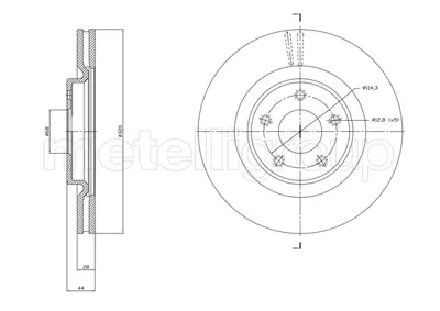 CIFAM  8001783C On Fren Diski Nissan X-Trail Iii 15> Renault Koleos Ii 16> (Havalandirmali 5delik) (28x26x44) Diş Çap:320 402064CE0A DF8162 986479D19 92283503 LVBD1785 312296 BG9195C 55835 812014193C MDC2775