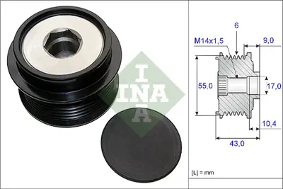 INA  535020810 Alternatör Gergi Rulmani Toyota Arus 1.6 (07-12) 1.8 (09-12) Corolla 1.6 (13-18) Rav 4 Iii (08-13) 920685 2706037180 1042113453 4210000222 4861506AE 2706037071 2706037020 1042113462 2706037101 2706037030