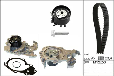 INA  530019530 Devirdaimli Eksantrik Gergi Kiti (095x234) Renault Clio Ii 98>05 Clio Iii 05>12 Clio Iv 12>19  Kangoo 01> Twingo 01> Modus 04> Logan Ii 08> Sandero 08> 1.2 D4f 8MP376800431 HP09249 119A01820R WP0281 10983 2101000Q0A WP0074 7703020052 K62012 8200454895