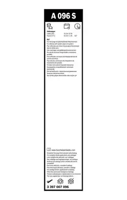 Bosch 3397007096 Aerotwin Silecek 60+450cm (Flatblade-Muz Tipi)   Caddy-Touran                      (119355+574346) 3397118938 8250A268 7701064040 574399 30655217 AFL6040AC02 51868150 2128201045 8X1998002A DXL60