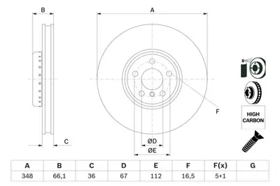 Bosch 0986479F59 Fren Diski On Sag Bmw G20 G22 G30 G32 G11 G12 G15 G16 G01 G02 G05 G07 Z4 İx (I20) Yuksek Karbonlu Kaplamali BG9365BC 34106880076 ADC5030VR 845232901 24013601322 RT22208GLT9 DF1868 DI0155 BR9583C 25692Z