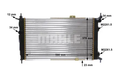 BEHR MAHLE  CR356000S Radyatör Astra F 1.4-1.6-1.8-2.0 (Ac+mek) (590x378x23) 1300116 KOL026 1300111 350214000000 8MK376771051 1300147 2109156 52204 KOL169 90443392