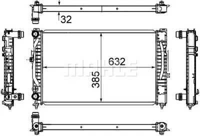 BEHR MAHLE  CR647000S Radyatör Passat-A4-A6-Superb 1.6-1.8-2.4-1.9tdi-2.6-2.3 Vr5-2.0-2.8 (Ac+klimasiz+mek )(630x397x36) 8D0121251E 2110225 350213811000 AI2108 731537 AI2105 AIA2105 DRM02020 KAI108 60491A
