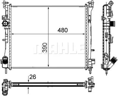 BEHR MAHLE  CR947000S Motor Su Radyatörü Renault Clio Ii 98>05 Symbol 00> Symbol Ii 08> 1.5dci (Mt)  (Ac) [mekanik] (479x414x27) 8200245596 DRM23016 226500 23004 58374 67229 8MK376748751 43002362 350213103300 21170091