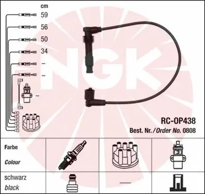 HELLUX  LPG.3254 Buji Kablosu (Lpg'Li) Astra -Corsa B-Vectra B 1.6 RCOP444 1612561 302100157 XC245 281039 ODS245 XC1638 73367 MSK683 76324