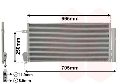 MOTORTEC  TMP0368 Klima  Radyatörü Fiat Doblo 10=> Combo 12=> 1.3 Dmtj-1.6 Dmtj-2.0 Dmtj (669x293x16) 51838048 35940 BC619 940169 105601 FTA5396D FT910C001A FT5396 8042080 51937924