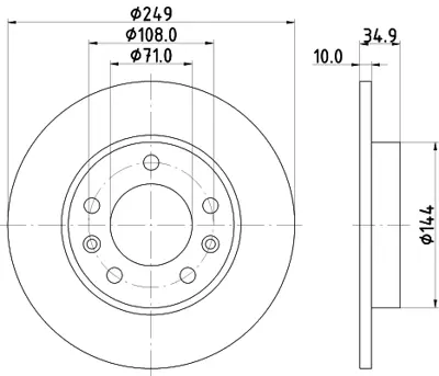 PSA  1610761980 Arka Fren Diski Peugeot P308 13>21 (249x35x5dl Dolu) 1610761980 DDF2406C 562996JC DF1680 DF6910 DP0620 11155230016 197648 DI957069 MDC2617