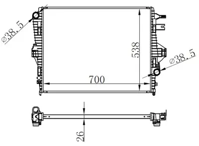 ORIS  BAU053026 Radyator Brazing Mt(700x538x26)q7/Touareg 3.0 D 2010+/Cayenne 3.0d 10+ 65297 376756341 7P0121253A 40046N PR824R003 65297 105680 8MK376756341 VWA2316 95810613210 M0300560