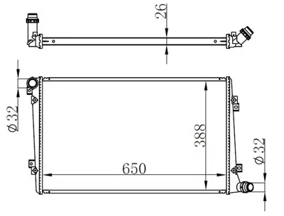 ORIS  BAU062026 Radyatör Brazing Golf V-Touran 03>caddy Iii-A3 03>octavia(04-10)1.9tdi-2.0tdi(Mek+ac+/-)(650x388x26) 1K0121251AK 65292 1103136 DRM32019 58002255 3C0121253S 1K0121251AM 131075 53813 QER2542