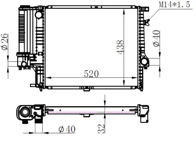 ORIS  BBM107032 Radyator Brazing Mt(520x440x32)5.20i/5.25i E34 88- 60743 1719306 1469177 D7B003TT 1247376 51361 17111737760 17111728769 6002121 50940N 350213773003