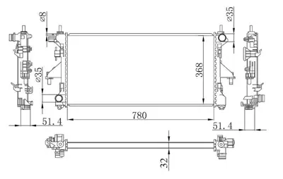 ORIS  BFI024032 Radyator Brazing Mt(780x368x32)ducato 2.0jtd/2.2jtd/3.0jtd 06- 63555a 1340359080 1361274080 8MK376745091 BM1271 54203 1362306080 DRM09079 8MK376745104 1330Q3 350213129400