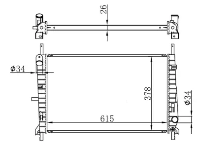 ORIS  BFR078026 Radyatör Brazing (Kalin Tip) Ford Mondeo (92-96) 1.6i-1.8i-2.0i (615x378x26) (Mek.) 93BB8005ED 1006262 8MK376720311 8110114 25603013 2109742 FD2226 1036597 1024051 FORD5487