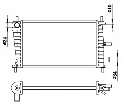 ORIS  BFR901016 Radyator Brazing Mt(500x278x16)fiesta 1.4i/1.6i 1995+ 62082a-Xs6h8005ea 1010001049 1E1015200B IFE2071 62082A 54666 CR174000P R10598 100645 1001857 FDA2217