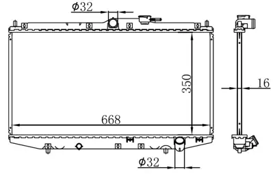 ORIS  BHN056016 Radyator Brazing Mt(350x678x16)accord 1.6/1.8/2.0 98- 19010PDAE51 ADH29861 8521701 DRM40021 734717 7121002 100028N HDA2119 D74006TT 180170011