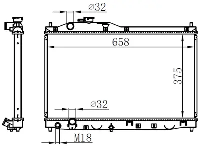 ORIS  BHN080016 Radyator Brazing Mt(375x658x16)s2000 2.0i 1999+ 68145 19010 PCX 003 19010 PCX 013