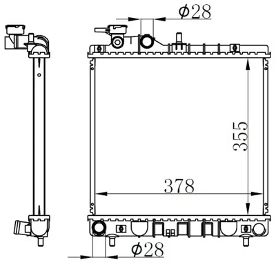 ORIS  BHY003022 Radyator Brazing Mt(355x378x22)atos 1.0i 12v 97+ 67500a 2531002000 2531002050 82002051 112013 980HY16001 CR1116000P 67500 HY2051 2531002100 112013A