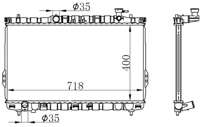 ORIS  BHY013018 Radyator Brazing Mt(400x718x18)santa Fe 2.0i/2.4i 00+ 67029 2531026000 1283087 8MK376762331 HY2109 67030 RDA283087 313121 560019N H156I10 67029