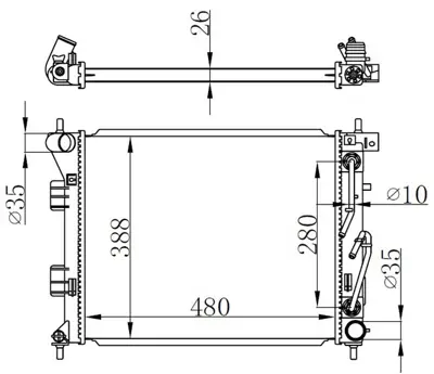 ORIS  BHY178026 Radyator Brazing At(480x388x26)elantra 10+/İ30 Ceed 12+ 1.6 Crdi 67608 25310 A5850