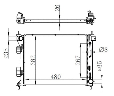 ORIS  BHY186026 Radyator Brazing At(480x382x26)i20 1.1crdi/1.4crdi (09+/14+) 25310 4P700