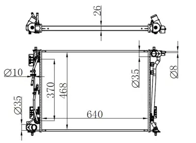 ORIS  BHY207016 Radyator Brazing At(640x466x16)tucson 1.6 Gdi 2015+ 606604 25310D7600 606604 550074 25310D7650 CR1971000P 8MK376899021 112138 376899021 LRC08135 DRM41036