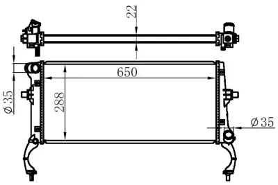 ORIS  BHY214022 Radyator Brazing Mt(650x288x22)elantra 1.4t 2016+ 636728 25310 F3300