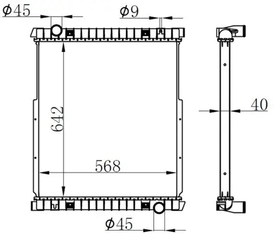 ORIS  BIV111040 Radyator Brazing Mt(642x568x40)euro Cargo E18/E21/E22/E24/E25 01- 63332 500361629 733481 100312008 8MK376758001 63332 53538 400038N 404894 28002088 376758001