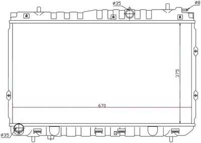ORIS  BKI902016 Radyator Brazing Mt(375x668x16)cerato 1.5 Crdi 2004+ 66681 25310 2F500