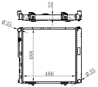 ORIS  BME007032 Radyator Brazing Mt(486x488x32)e 200/230 W124 84- 62748 1245000103 1245000203 MSA2065 1062076 1245008703 62751A A1245000103 A1245008703 1245008603 819373