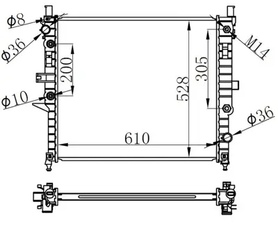 ORIS  BME047032 Radyator Brazing At(610x528x32)ml-Class W163 Ml 230 98- 62788a 1635000303 1635000404 A1635000303 A1635000404 1635000003 MS2332 62788 KMS332 8MK376718591 MS3332