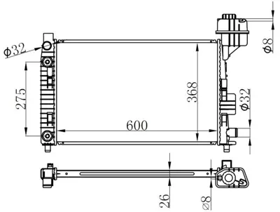 ORIS  BME052026 Radyator Brazing At(600x368x26)a-Class W168 A140/160/190 97- 62661a 1685000302 30002248 121510N 1685002002 1063005 D7M012TT 732587 1685000602 1685000202 62661A