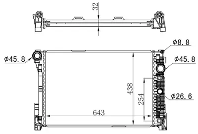 ORIS  BME119032 Motor Su Radyatoru Mercedes W204 S204 C204 C218 X218 W212 S212 C207 A207 X204 2045004103 A2045001203 A2045003603 735290 53968 MS2546 120101N 8MK376756221 53140 MSA2546