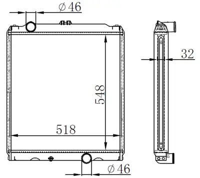 ORIS  BMI154032 Radyator Brazing Mt(550x530x32)canter 659 (7.5 Ton) MC127008 ME292313 MC127002 1073 MT2017 122200 2163001 MITS5196