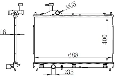 ORIS  BMI240016 Radyator Brazing Mt(400x688x16)outlander 2.0 2012+ 628967 1350A601 1350A602 1350A825 1350A940 628967 RC00134 550363F2 550025 119103 PRS4470