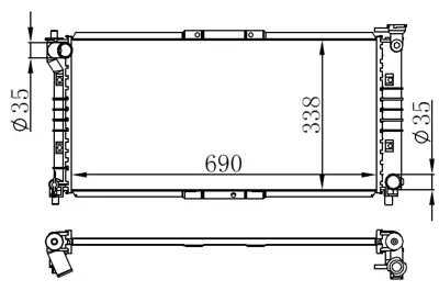 ORIS  BMZ017026 Radyator Brazing Mt(690x338x26)626 93-97 FS11 15 200C