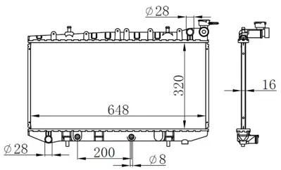ORIS  BNI008016 Radyator Brazing Mt(320x648x16)sunny 1.4/1.6 1990-1995 21460 68Y00