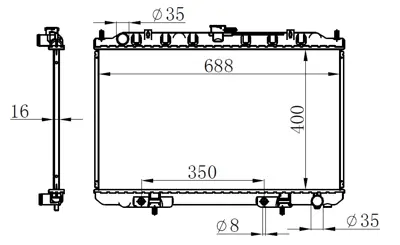 ORIS  BNI026016 Radyator Brazing At(400x688x16)maxima A33 2000-2004+ 21460 2Y000