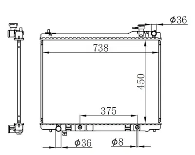 ORIS  BNI120026 Radyator Brazing At(450x738x26)infiniti Fx35 (2003+) 68119 21460 CG000