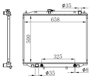 ORIS  BNI242026 Radyator Brazing At(500x658x26)terrano 2.7 Tdi 1993+ 68709a 21450 7F001 21450 7F002