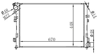 ORIS  BPE006022 Radyator Brazing Mt(670x448x22)jumpy 1.9d/ Scudo 2.0 Jtd 61875a 1301Y7 1301Y4 1301RG 1301RP 1301W2 8MK376719471 8MK376719474 1301LX 9159526480 1482543080