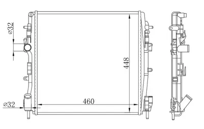 ORIS  BRN039026 Radyatör Brazing Kng 01> 1.5dci (K9k) (Ac+klimasiz+mek) (460x448x26) 8200240818 8MK376772001 123145 ARD1855 RM0459 58316A 8441266 DRM23018 58316 1093102