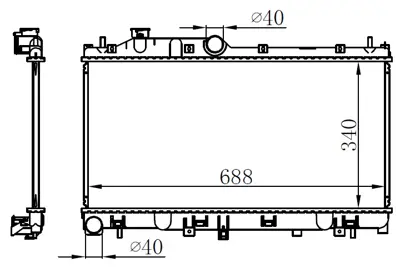 ORIS  BSU058016 Radyator Brazing Mt(342x688x16)forester 2.0i/2.5i 2012+ 67744 45111 SG000