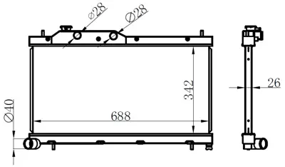 ORIS  BSU061026 Radyator Brazing Mt(342x688x26)forester 2.0 D 2008+ Complete Aluminum 67737 45119 AG080