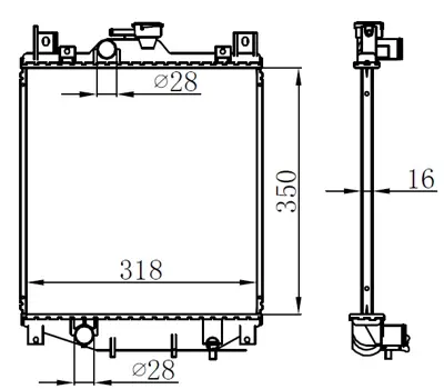 ORIS  BSZ037016 Radyator Brazing Mt(350x328x16)swift 1.0i/1.3i 91- 64173 17700 80E00