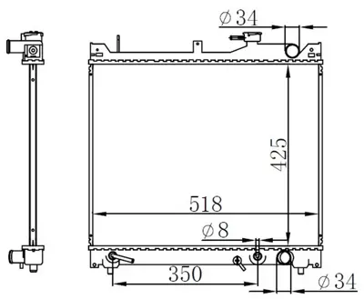 ORIS  BSZ072026 Radyator Brazing At(425x518x26)grand Vitara 1.6 2004+ 641757 17700 66D11