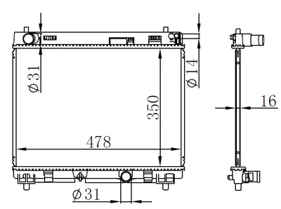 ORIS  BTO526016 Radyatör Brazing Yaris 1.4d 06> (Ac+klimasiz+mek) (350x488x16) 164000N050 KTO2358 28M67 CR1205000S DRM50004 TO2358 64676A 8MK376756791 210185N 53002358