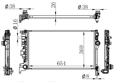 ORIS  BVO050026 Radyator Brazing At(653x369x26)volvo Xc90 Ii 2014+ 65623 31338288 550028 32224828 CR2334000P 65623 1113090 59012702 8MK376909401 55090DJ9 VO2304