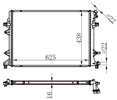 ORIS  BVW040016 Radyator Brazing Mt(625x438x16)caddy Iv 2.0 Tdi 2015+ 65017 1K0121251EB 65017 VNA2370 40058N 107595 8MK376735371 376735371 59118 102167 DRM32047